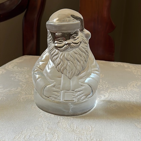 Vintage Viking lead cut glass/frosted Santa paperweight, decoration - Picture 1 of 11